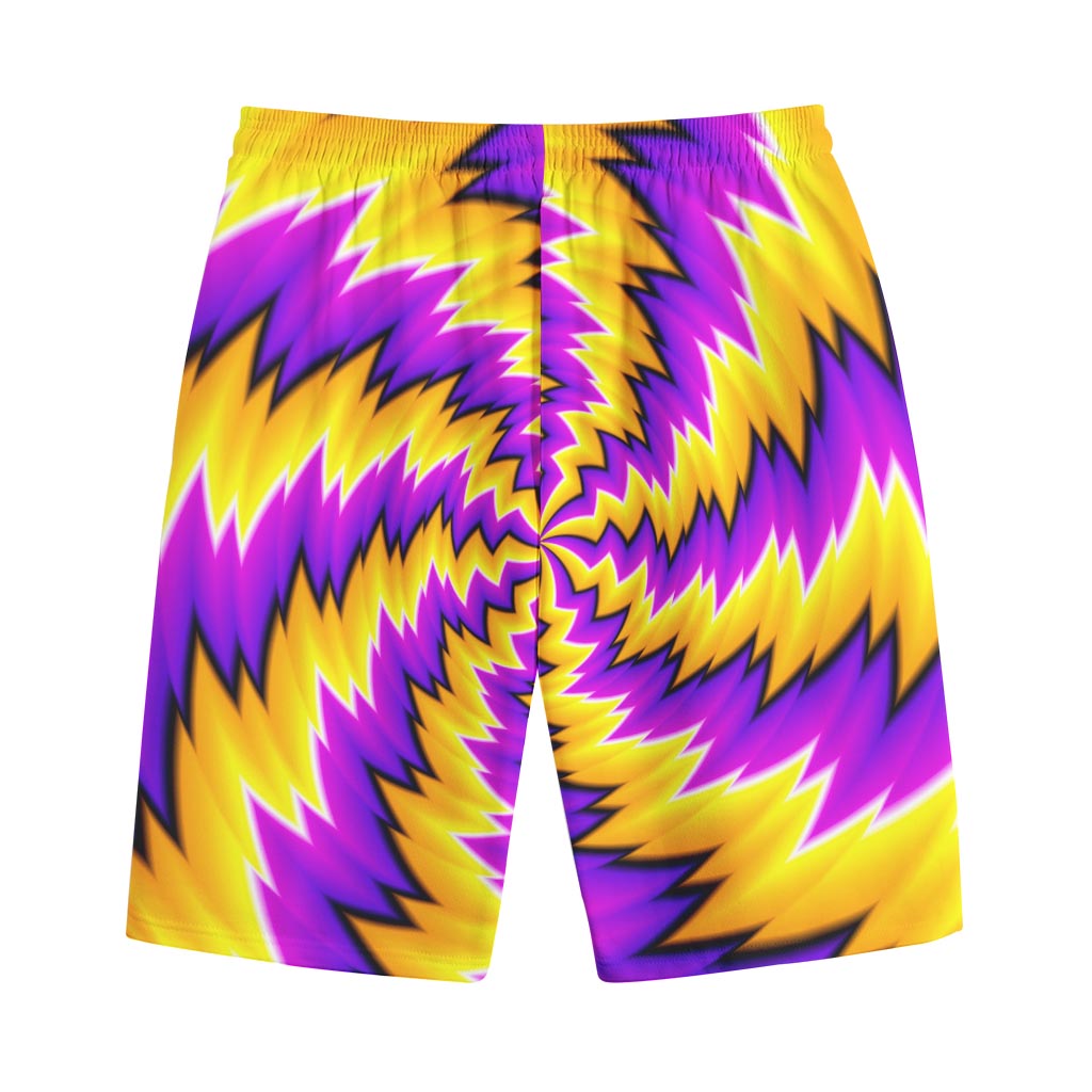 Yellow Vortex Moving Optical Illusion Cotton Shorts