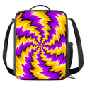 Yellow Vortex Moving Optical Illusion Crossbody Lunch Bag