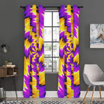 Yellow Vortex Moving Optical Illusion Curtain