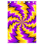 Yellow Vortex Moving Optical Illusion Curtain