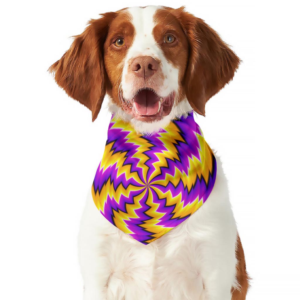 Yellow Vortex Moving Optical Illusion Dog Bandana
