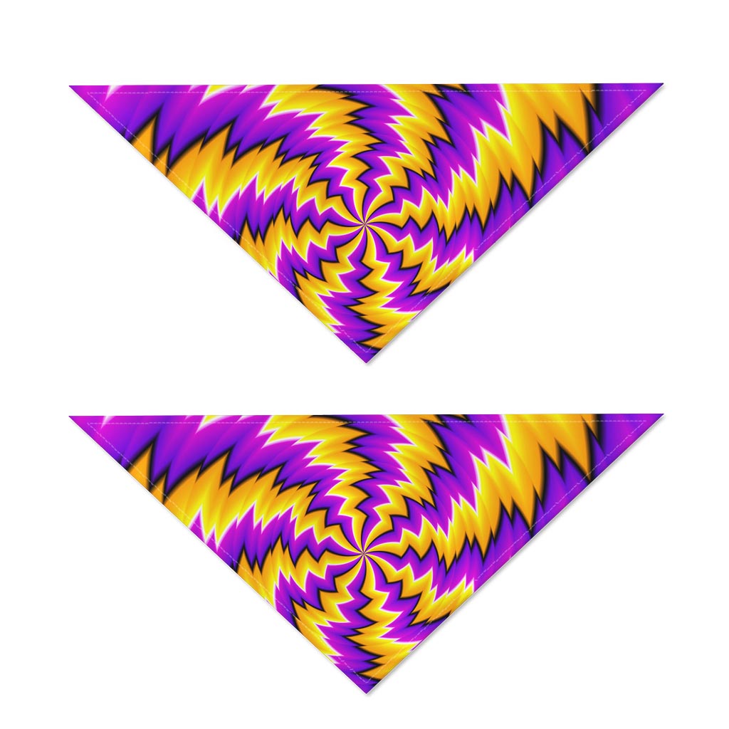 Yellow Vortex Moving Optical Illusion Dog Bandana
