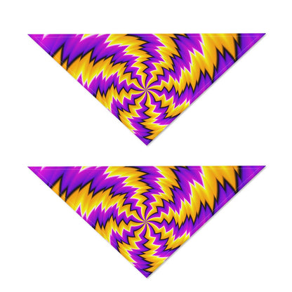 Yellow Vortex Moving Optical Illusion Dog Bandana