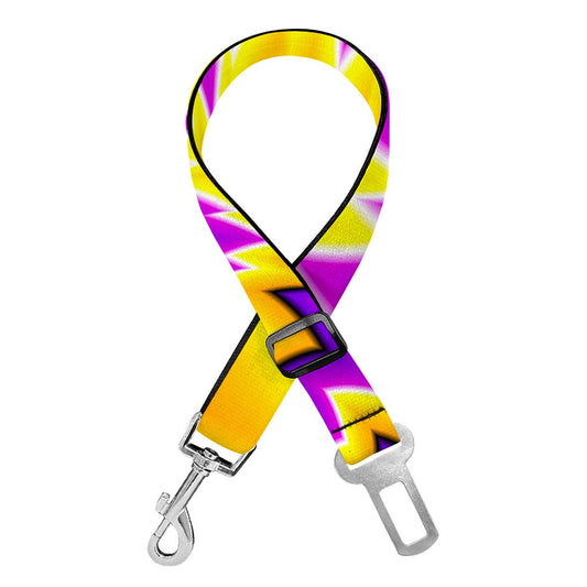 Yellow Vortex Moving Optical Illusion Dog Seat Belt
