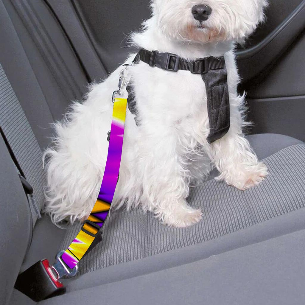 Yellow Vortex Moving Optical Illusion Dog Seat Belt