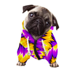 Yellow Vortex Moving Optical Illusion Dog Zip Up Hoodie