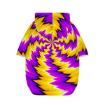 Yellow Vortex Moving Optical Illusion Dog Zip Up Hoodie