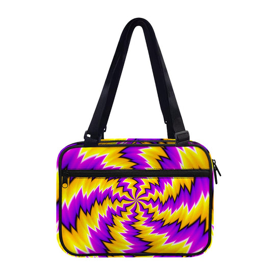 Yellow Vortex Moving Optical Illusion Double Strap Bible Bag