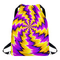 Yellow Vortex Moving Optical Illusion Drawstring Backpack