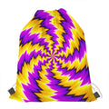 Yellow Vortex Moving Optical Illusion Drawstring Bag