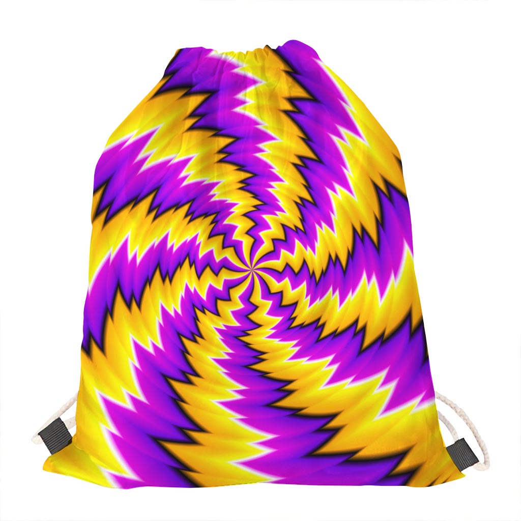 Yellow Vortex Moving Optical Illusion Drawstring Bag