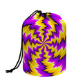 Yellow Vortex Moving Optical Illusion Drawstring Makeup Bag