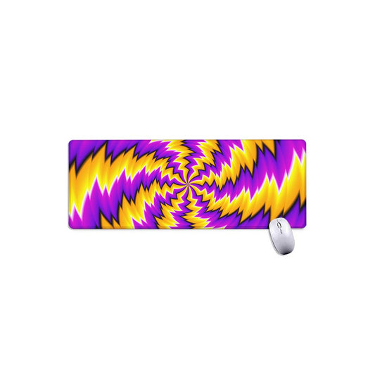 Yellow Vortex Moving Optical Illusion Extended Mouse Pad