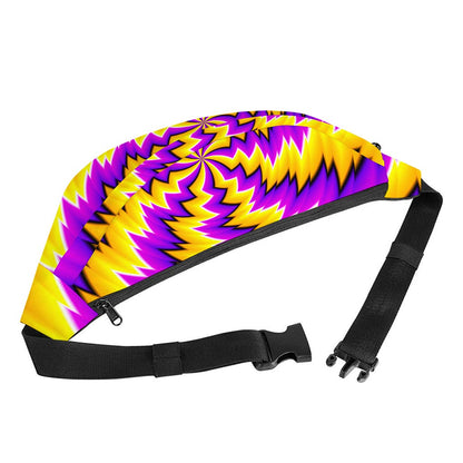Yellow Vortex Moving Optical Illusion Fanny Pack