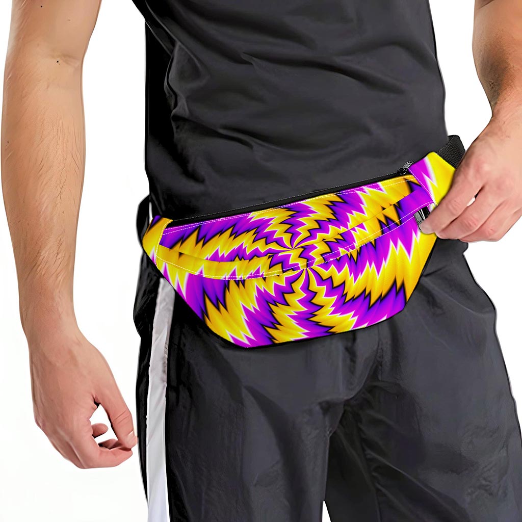 Yellow Vortex Moving Optical Illusion Fanny Pack