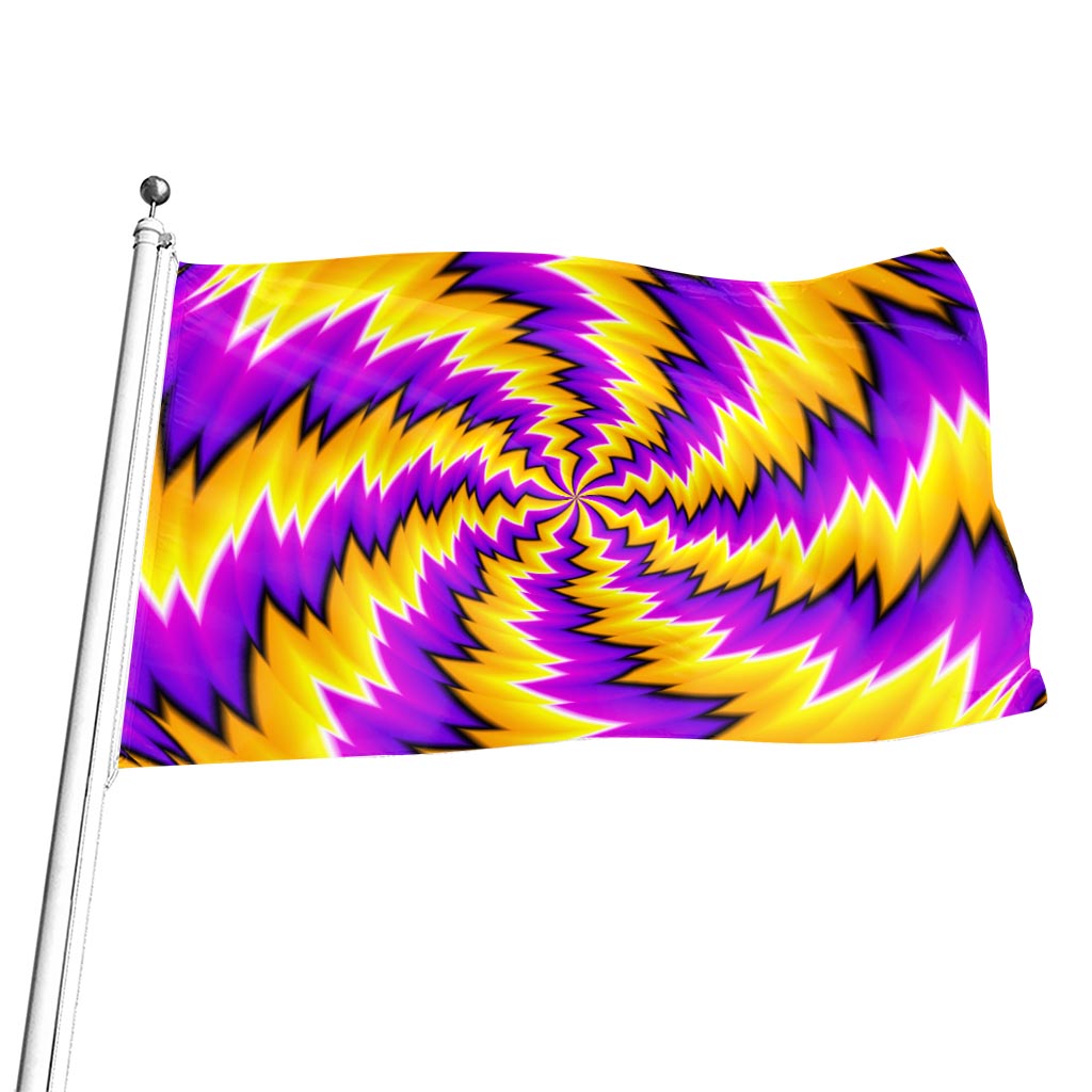 Yellow Vortex Moving Optical Illusion Flag