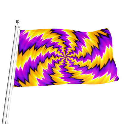 Yellow Vortex Moving Optical Illusion Flag