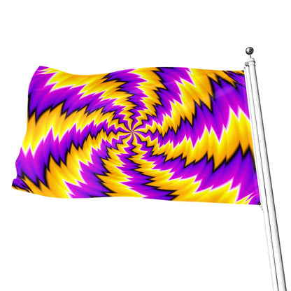 Yellow Vortex Moving Optical Illusion Flag