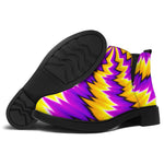 Yellow Vortex Moving Optical Illusion Flat Ankle Boots