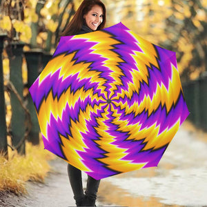 Yellow Vortex Moving Optical Illusion Foldable Umbrella