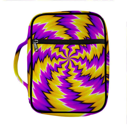 Yellow Vortex Moving Optical Illusion Front Pocket Bible Bag