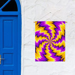 Yellow Vortex Moving Optical Illusion Garden Flag