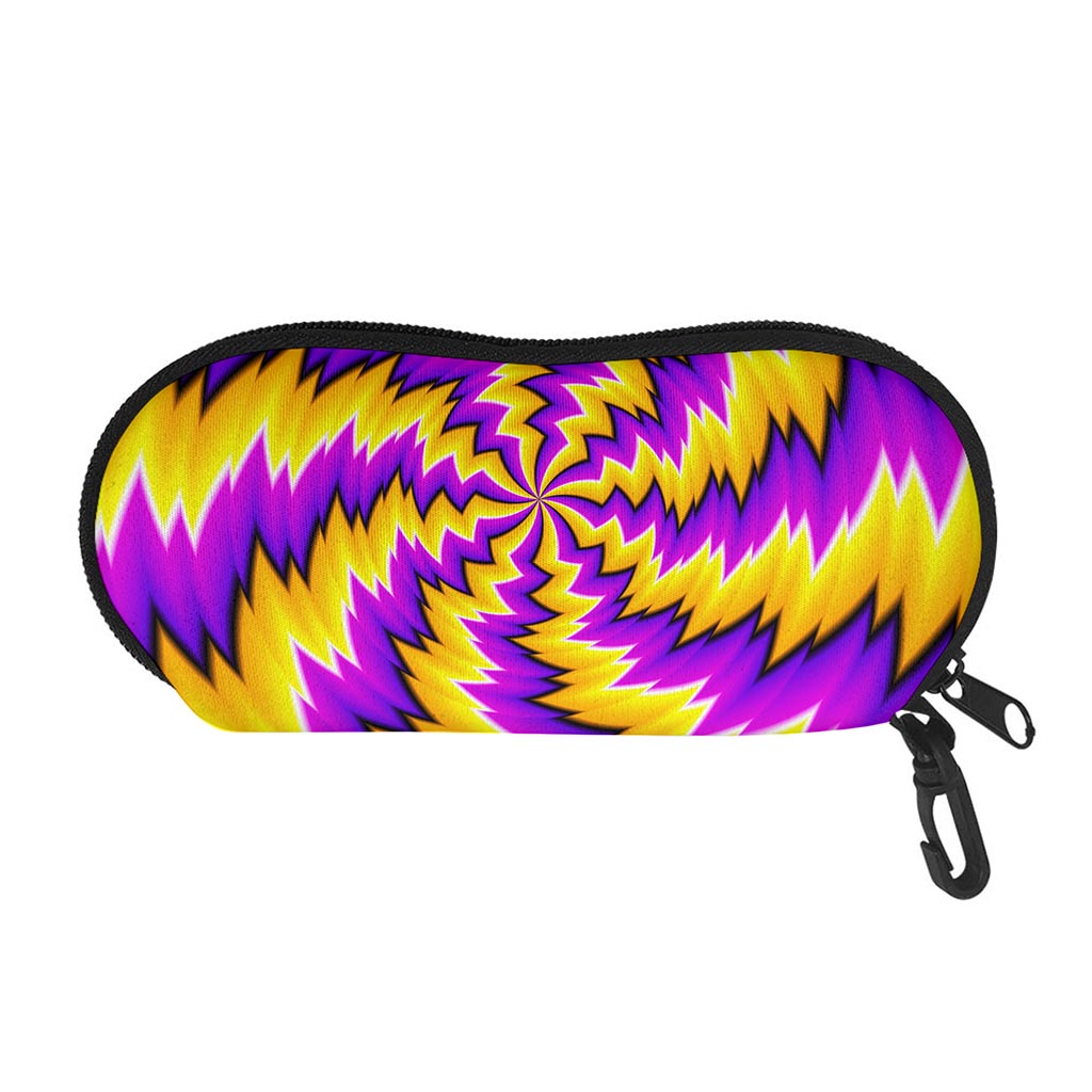 Yellow Vortex Moving Optical Illusion Glasses Case