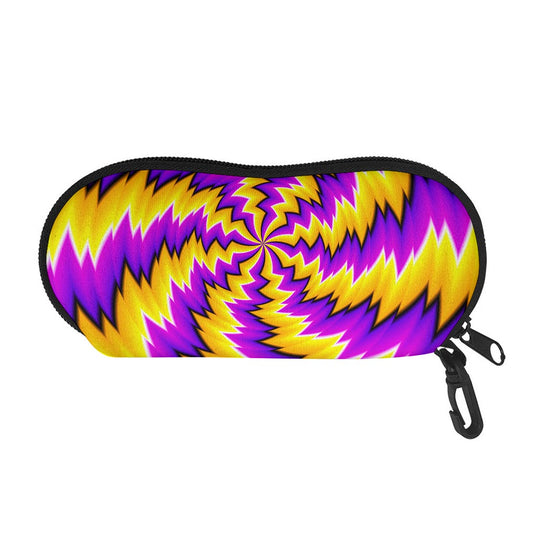 Yellow Vortex Moving Optical Illusion Glasses Case