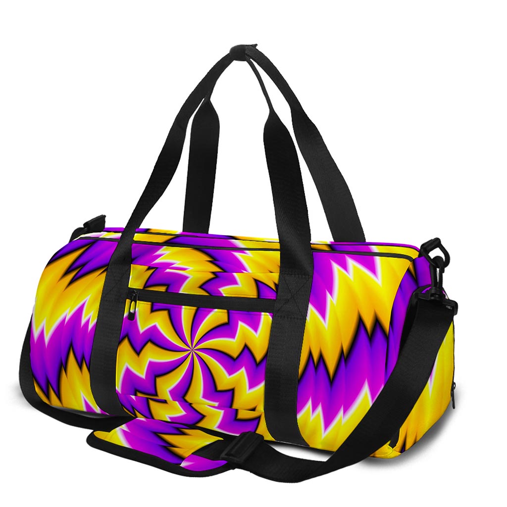 Yellow Vortex Moving Optical Illusion Gym Bag