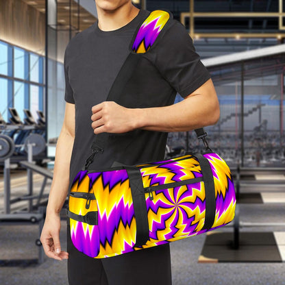 Yellow Vortex Moving Optical Illusion Gym Bag