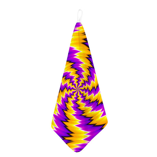 Yellow Vortex Moving Optical Illusion Hand Towel