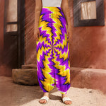 Yellow Vortex Moving Optical Illusion Harem Pants