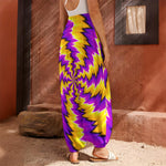 Yellow Vortex Moving Optical Illusion Harem Pants