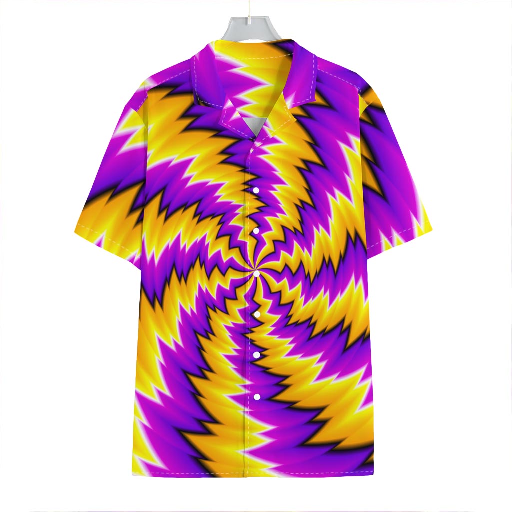 Yellow Vortex Moving Optical Illusion Hawaiian Shirt