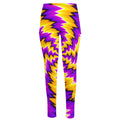Yellow Vortex Moving Optical Illusion High-Waisted Pocket Leggings