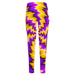 Yellow Vortex Moving Optical Illusion High-Waisted Pocket Leggings