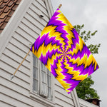 Yellow Vortex Moving Optical Illusion House Flag