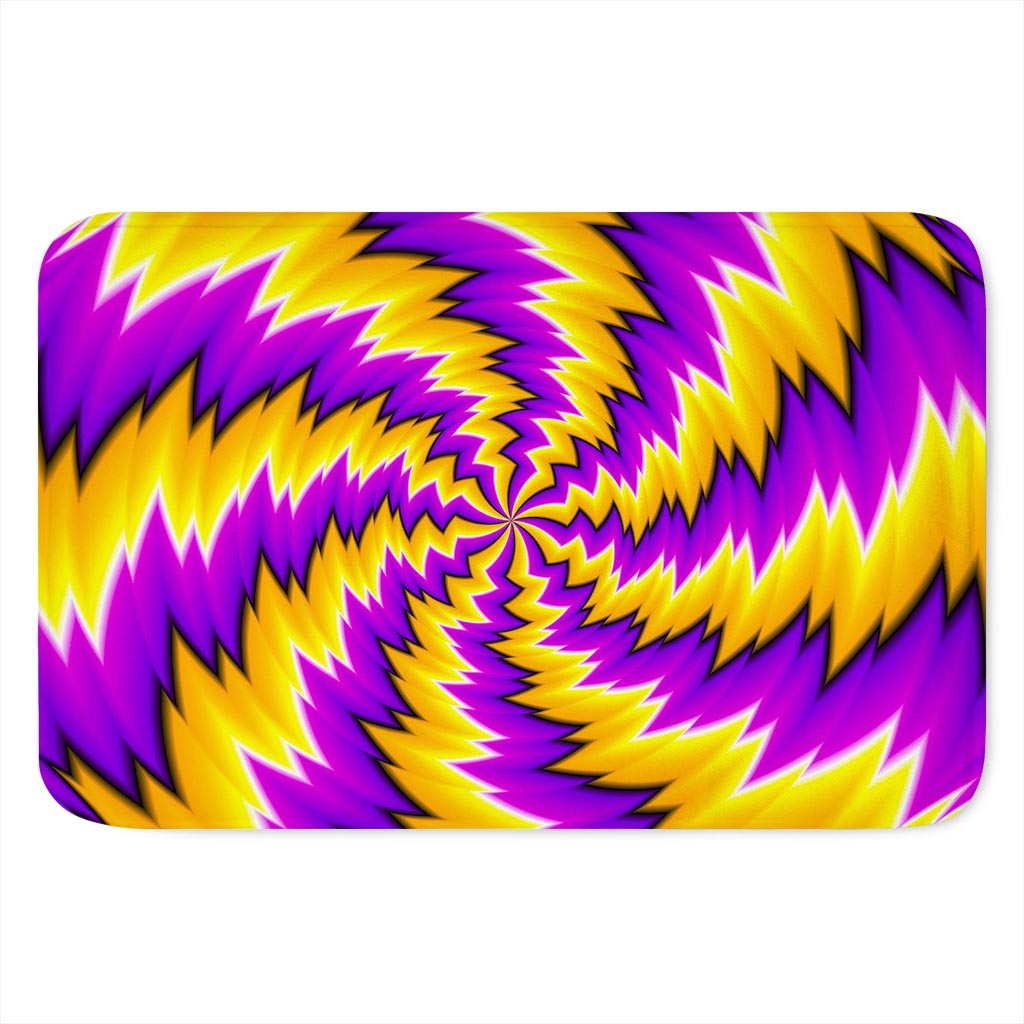 Yellow Vortex Moving Optical Illusion Indoor Door Mat