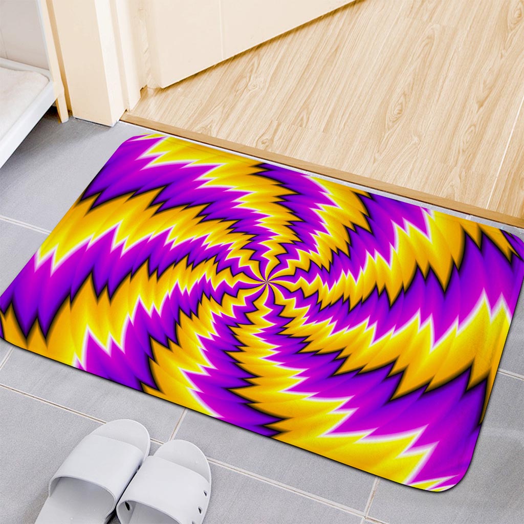 Yellow Vortex Moving Optical Illusion Indoor Door Mat