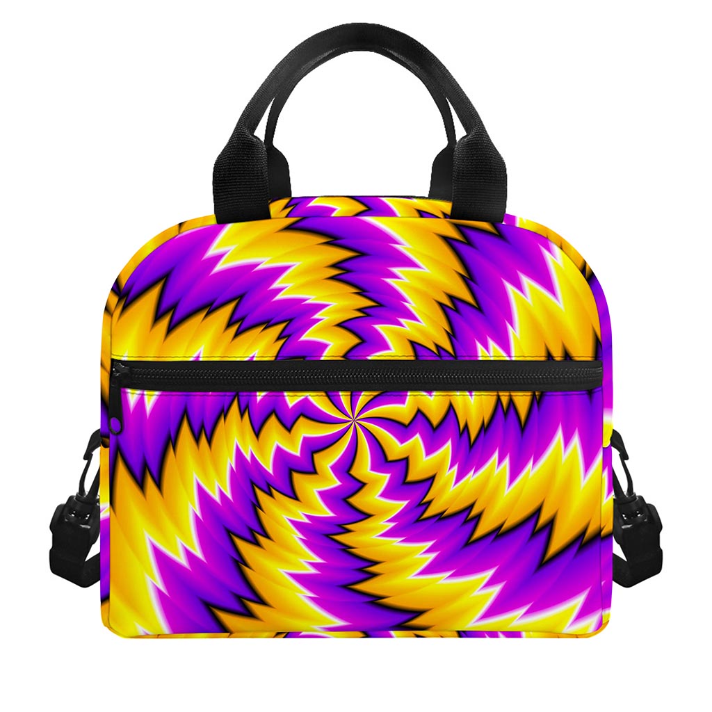 Yellow Vortex Moving Optical Illusion Insulated Lunch Bag