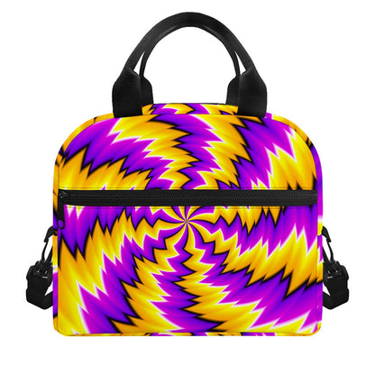 Yellow Vortex Moving Optical Illusion Insulated Lunch Bag