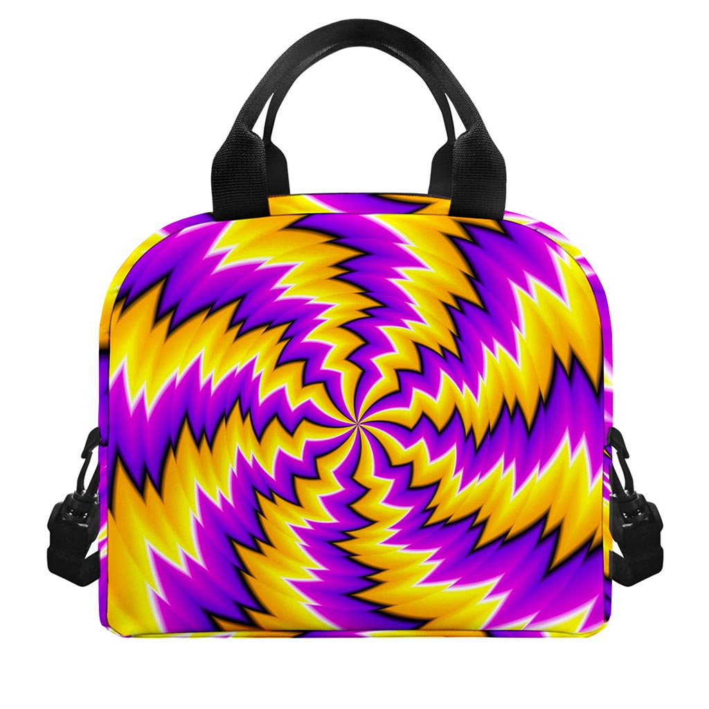 Yellow Vortex Moving Optical Illusion Insulated Lunch Bag