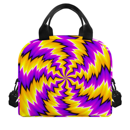 Yellow Vortex Moving Optical Illusion Insulated Lunch Bag
