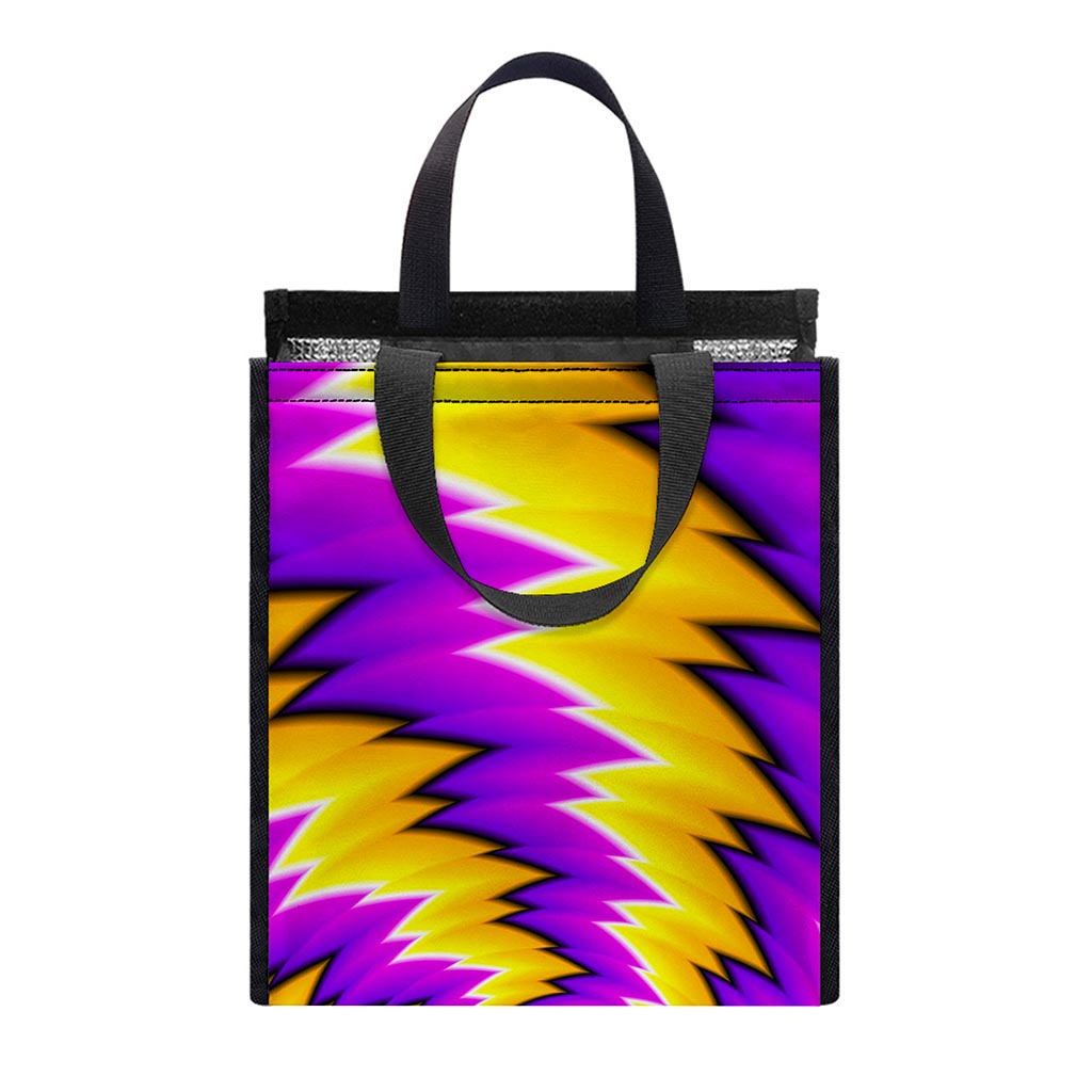 Yellow Vortex Moving Optical Illusion Insulated Lunch Tote