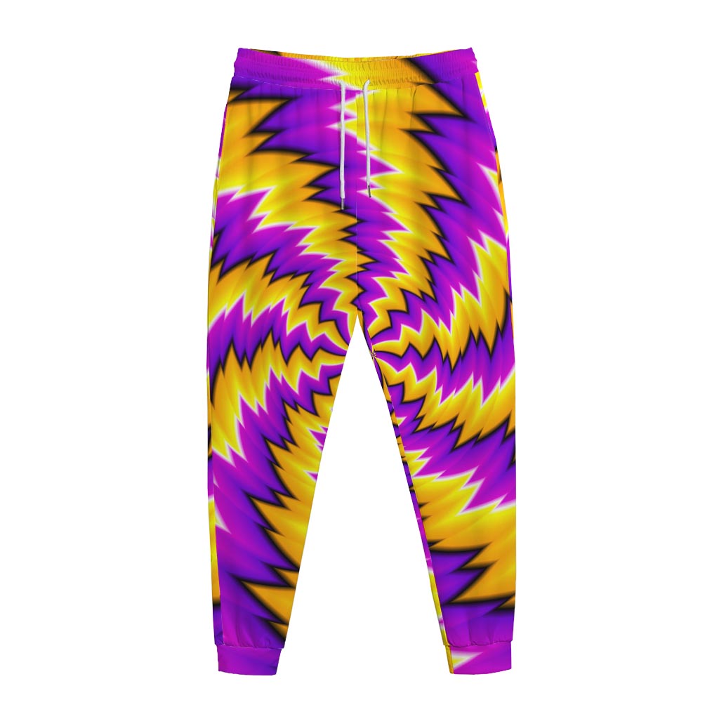 Yellow Vortex Moving Optical Illusion Jogger Pants