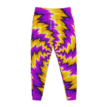 Yellow Vortex Moving Optical Illusion Jogger Pants
