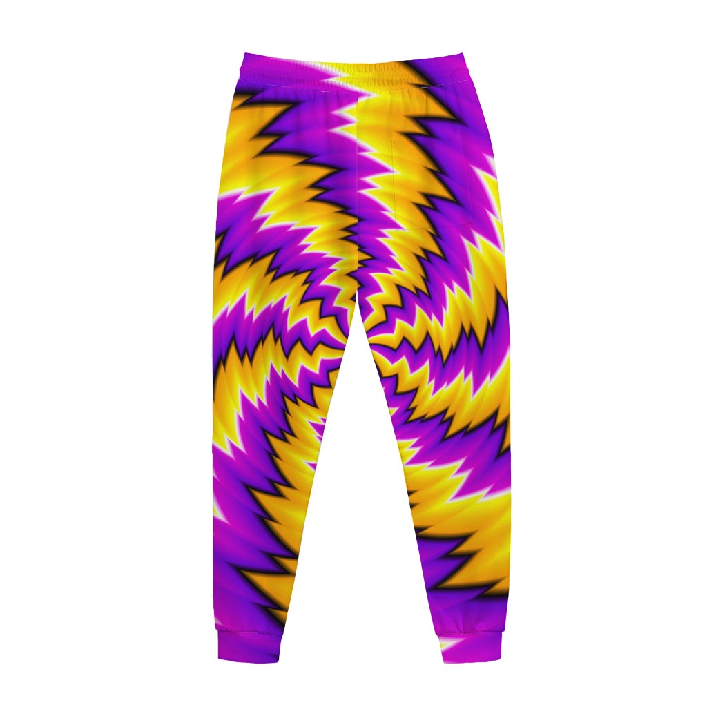 Yellow Vortex Moving Optical Illusion Jogger Pants