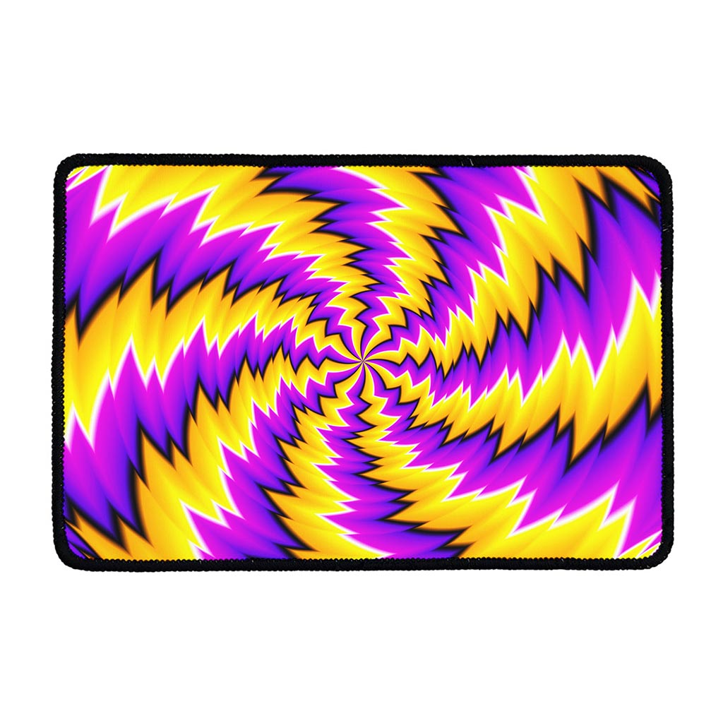 Yellow Vortex Moving Optical Illusion Kitchen Mat