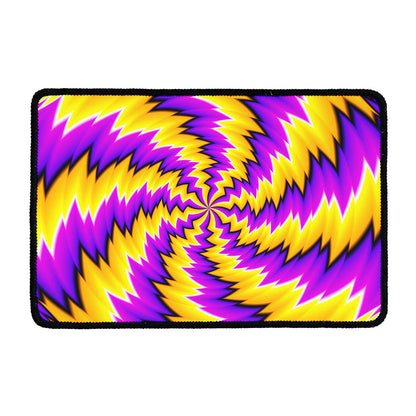 Yellow Vortex Moving Optical Illusion Kitchen Mat