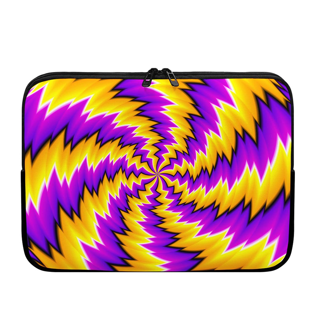 Yellow Vortex Moving Optical Illusion Laptop Sleeve